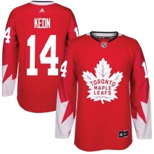 Men's Adidas Toronto Maple Leafs #14 Dave Keon Authentic Red Alternate NHL Jersey