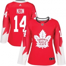 Women's Adidas Toronto Maple Leafs #14 Dave Keon Authentic Red Alternate NHL Jersey