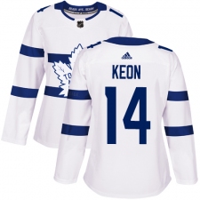 Women's Adidas Toronto Maple Leafs #14 Dave Keon Authentic White 2018 Stadium Series NHL Jersey