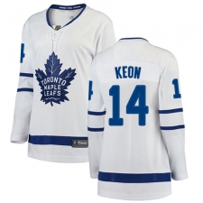 Women's Toronto Maple Leafs #14 Dave Keon Authentic White Away Fanatics Branded Breakaway NHL Jersey