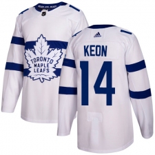 Youth Adidas Toronto Maple Leafs #14 Dave Keon Authentic White 2018 Stadium Series NHL Jersey