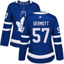 Women's Adidas Toronto Maple Leafs #57 Travis Dermott Authentic Royal Blue Home NHL Jersey