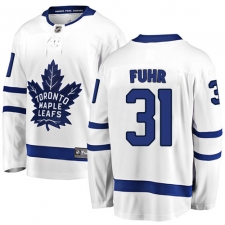 Men's Toronto Maple Leafs #31 Grant Fuhr Fanatics Branded White Away Breakaway NHL Jersey