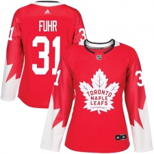 Women's Adidas Toronto Maple Leafs #31 Grant Fuhr Authentic Red Alternate NHL Jersey