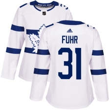 Women's Adidas Toronto Maple Leafs #31 Grant Fuhr Authentic White 2018 Stadium Series NHL Jersey