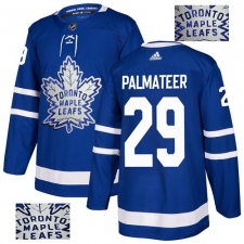 Men's Adidas Toronto Maple Leafs #29 Mike Palmateer Authentic Royal Blue Fashion Gold NHL Jersey