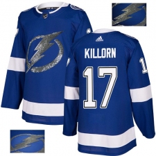 Men's Adidas Tampa Bay Lightning #17 Alex Killorn Authentic Royal Blue Fashion Gold NHL Jersey