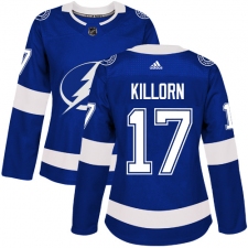 Women's Adidas Tampa Bay Lightning #17 Alex Killorn Authentic Royal Blue Home NHL Jersey