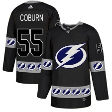 Men's Adidas Tampa Bay Lightning #55 Braydon Coburn Authentic Black Team Logo Fashion NHL Jersey
