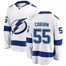 Youth Tampa Bay Lightning #55 Braydon Coburn Fanatics Branded White Away Breakaway NHL Jersey