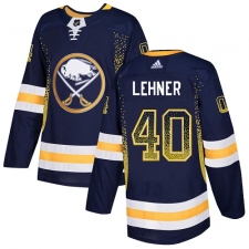 Men's Adidas Buffalo Sabres #40 Robin Lehner Authentic Navy Blue Drift Fashion NHL Jersey