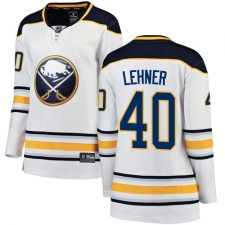 Women's Buffalo Sabres #40 Robin Lehner Fanatics Branded White Away Breakaway NHL Jersey