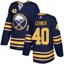 Youth Adidas Buffalo Sabres #40 Robin Lehner Premier Navy Blue Home NHL Jersey