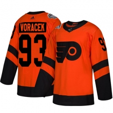 Men's Adidas Philadelphia Flyers #93 Jakub Voracek Orange Authentic 2019 Stadium Series Stitched NHL Jersey