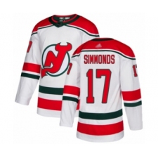 Men's New Jersey Devils #17 Wayne Simmonds Authentic White Alternate Hockey Jersey