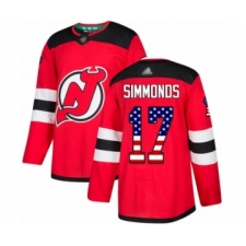 Youth New Jersey Devils #17 Wayne Simmonds Authentic Red USA Flag Fashion Hockey Jersey