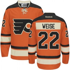 Men's Reebok Philadelphia Flyers #22 Dale Weise Authentic Orange New Third NHL Jersey