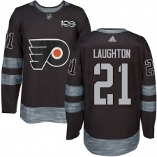 Men's Adidas Philadelphia Flyers #21 Scott Laughton Premier Black 1917-2017 100th Anniversary NHL Jersey