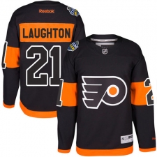 Men's Reebok Philadelphia Flyers #21 Scott Laughton Authentic Black 2017 Stadium Series NHL Jersey