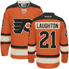 Men's Reebok Philadelphia Flyers #21 Scott Laughton Authentic Orange New Third NHL Jersey