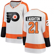 Women's Philadelphia Flyers #21 Scott Laughton Fanatics Branded White Away Breakaway NHL Jersey