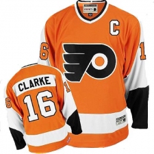 Men's CCM Philadelphia Flyers #16 Bobby Clarke Authentic Orange Throwback NHL Jersey