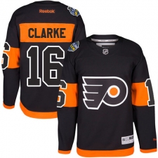 Men's Reebok Philadelphia Flyers #16 Bobby Clarke Authentic Black 2017 Stadium Series NHL Jersey