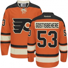 Women's Reebok Philadelphia Flyers #53 Shayne Gostisbehere Authentic Orange New Third NHL Jersey