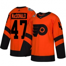 Men's Adidas Philadelphia Flyers #47 Andrew MacDonald Orange Authentic 2019 Stadium Series Stitched NHL Jersey