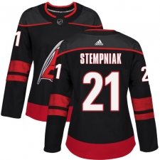Women's Adidas Carolina Hurricanes #21 Lee Stempniak Authentic Black Alternate NHL Jersey