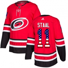 Youth Adidas Carolina Hurricanes #11 Jordan Staal Authentic Red USA Flag Fashion NHL Jersey