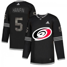 Men's Adidas Carolina Hurricanes #5 Noah Hanifin Black Authentic Classic Stitched NHL Jersey