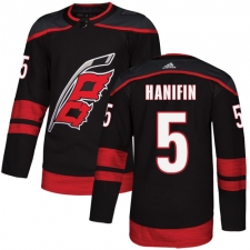 Men's Adidas Carolina Hurricanes #5 Noah Hanifin Premier Black Alternate NHL Jersey
