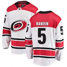 Men's Carolina Hurricanes #5 Noah Hanifin Fanatics Branded White Away Breakaway NHL Jersey