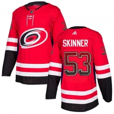 Men's Adidas Carolina Hurricanes #53 Jeff Skinner Authentic Red Drift Fashion NHL Jersey