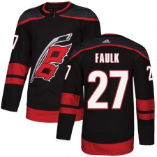 Youth Adidas Carolina Hurricanes #27 Justin Faulk Premier Black Alternate NHL Jersey