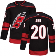 Men's Adidas Carolina Hurricanes #20 Sebastian Aho Authentic Black Alternate NHL Jersey