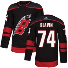Men's Adidas Carolina Hurricanes #74 Jaccob Slavin Authentic Black Alternate NHL Jersey