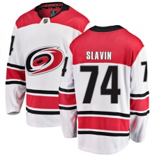 Youth Carolina Hurricanes #74 Jaccob Slavin Fanatics Branded White Away Breakaway NHL Jersey
