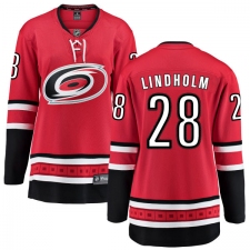 Women's Carolina Hurricanes #28 Elias Lindholm Fanatics Branded Red Home Breakaway NHL Jersey