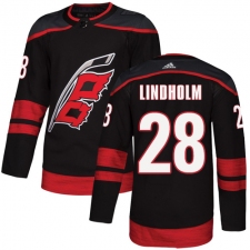 Youth Adidas Carolina Hurricanes #28 Elias Lindholm Premier Black Alternate NHL Jersey