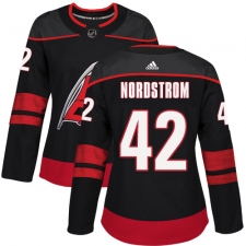 Women's Adidas Carolina Hurricanes #42 Joakim Nordstrom Authentic Black Alternate NHL Jersey