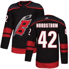 Youth Adidas Carolina Hurricanes #42 Joakim Nordstrom Premier Black Alternate NHL Jersey