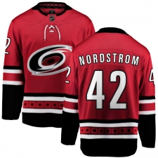 Youth Carolina Hurricanes #42 Joakim Nordstrom Fanatics Branded Red Home Breakaway NHL Jersey