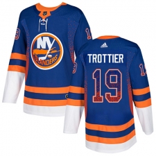 Men's Adidas New York Islanders #19 Bryan Trottier Authentic Royal Blue Drift Fashion NHL Jersey