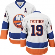 Men's CCM New York Islanders #19 Bryan Trottier Authentic White Throwback NHL Jersey