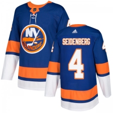 Youth Adidas New York Islanders #4 Dennis Seidenberg Premier Royal Blue Home NHL Jersey