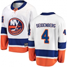 Youth New York Islanders #4 Dennis Seidenberg Fanatics Branded White Away Breakaway NHL Jersey