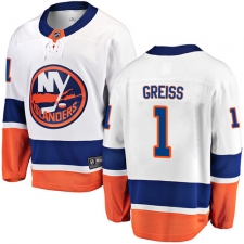 Men's New York Islanders #1 Thomas Greiss Fanatics Branded White Away Breakaway NHL Jersey