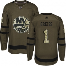 Youth Adidas New York Islanders #1 Thomas Greiss Premier Green Salute to Service NHL Jersey